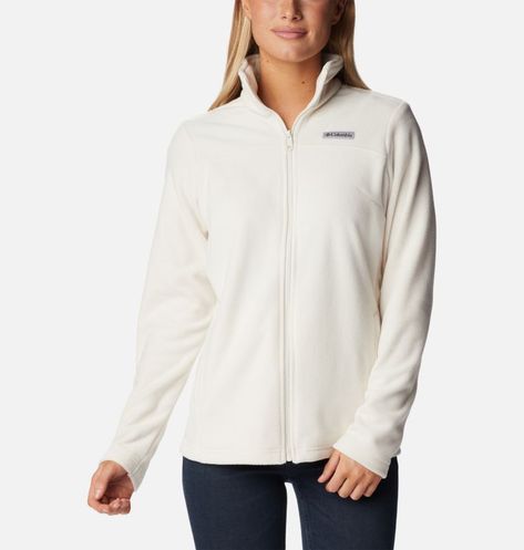 Stay cozy on-the-go in this microfleece jacket. Nursing Jackets, Fleece Outfit, Columbia Sweaters, Fleece Jacket Womens, Columbia Fleece, Columbia Jacket, Womens Fleece, White Jacket, Columbia Sportswear