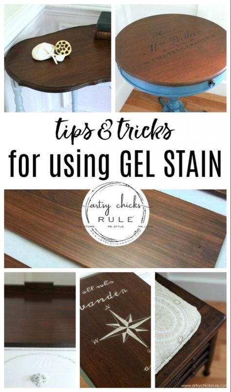 How To Use Gel Stain! Tips & Tricks For Using Gel Stain. All the basics and benefits of using gel stain for your next furniture makeover project!! artsychicksrule.com #gelstain #javagel #gelstaintutorial #gelstainmakeovers #furnituremakeovers Gel Stain Furniture, Gel Stains, Java Gel Stains, Staining Furniture, Oak Bedroom Furniture, Bedroom Furniture Makeover, Next Furniture, Trendy Furniture, Furniture Rehab