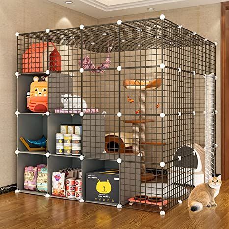 Cat Cage Ideas Indoor, Cat Shack, Cat Cages Indoor, Diy Cat Enclosure, Cat Apartment, Cat Playpen, Cat Scratching Furniture, Cat Crate, Cat Houses Indoor