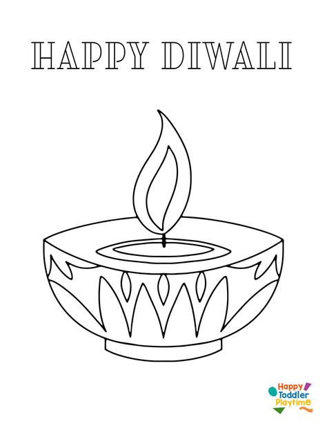 Free Diwali Printables: Colouring Pages for Kids - Happy Toddler Playtime Diwali Colouring Worksheet For Kids, Happy Diwali Colouring Pages, Diwali Lamp Drawing, Diwali Colouring Pages For Kids, Diwali Coloring Pages For Kids, Happy Diwali Drawings For Kids Easy, Diwali Activity For Kids, Diwali Preschool, Diwali Celebration Drawing