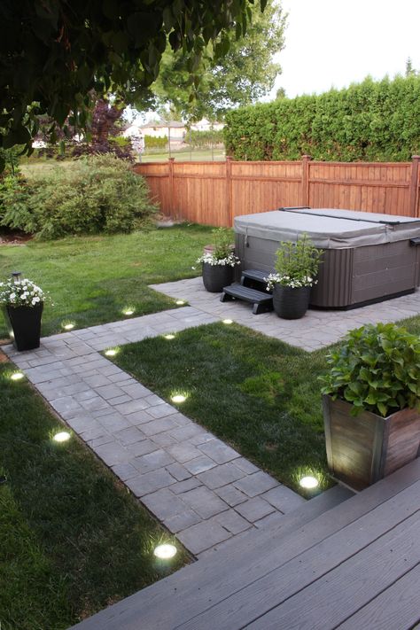 Backyard Spa, Hot Tub Landscaping, Hot Tub Patio, Patio Design Ideas, Backyard Layout, Hot Tub Backyard, Hot Tub Garden, Backyard Renovations, Backyard Remodel