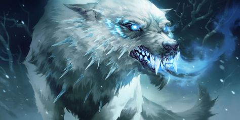 Ice Monster, Snow Wolf, Winter Wolves, Fantasy Wolf, Fantasy Beasts, Fantasy Monster, Fantasy Creatures Art, Anime Wolf, Mythical Creatures Art