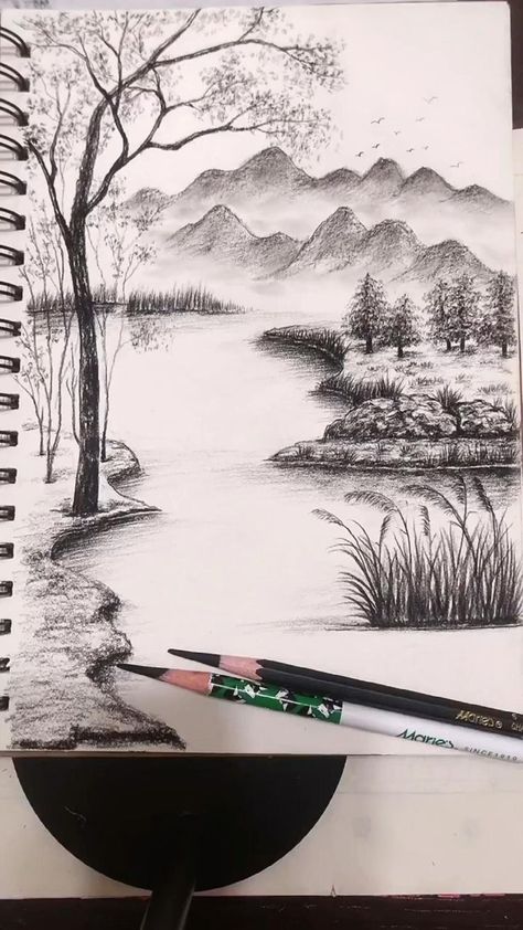 How to draw mountains with ArtBeek pencils? | Nature art drawings, Pencil drawings of nature, Drawings Drawings Of Nature, How To Draw Mountains, Pencil Drawings Of Nature, Landscape Pencil Drawings, Drawing Scenery, Mountain Drawing, Nature Art Drawings, Landscape Sketch, Cool Pencil Drawings