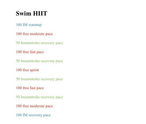 High Intensity Interval Training Swim Workout 🏊🏼‍♀️ Endurance Swim Workout, Swimming Hiit Workout, Sprint Swim Workout, 30 Minute Swim Workout, Swim Workout Plan, Swimming Lesson Plans, Healthy Era, Swim Workouts, Swim Workout