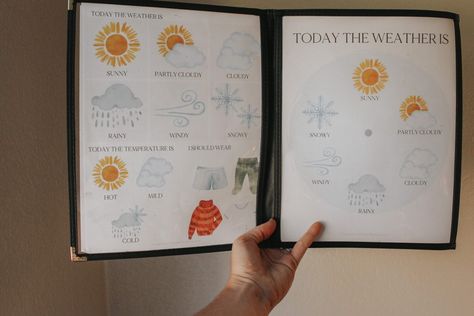 Morning Board Homeschool, Morning Invitation Ideas, Homeschool Weather Chart, Morning Time Homeschool Free Printables, Morning Binders Preschool, Morning Invitation Homeschool, Morning Menu Toddler, Morning Menu Homeschool Preschool, Toddler Morning Menu Homeschool