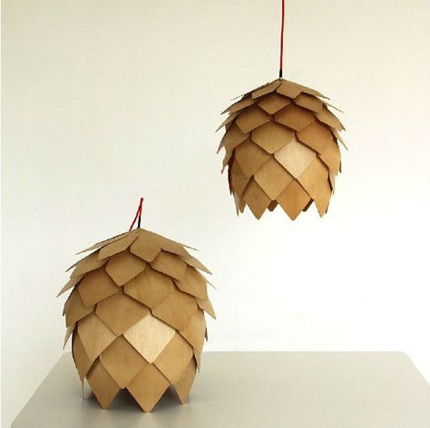 Pavel Eekra Pinecone pendant (http://www.replicalights.com.au/replica-poul-henningsen-artichoke-pendant-lamp/) Ikea Style, Pinecone Pendant, Design Lamp, Wooden Pendant Lighting, Small Pendant Lights, Poul Henningsen, Outdoor Pendant Lighting, Wood Chandelier, Kitchen Pendant Lighting