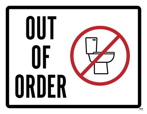 Choose from 25 unique printable Out Of Order signs for a wide variety of uses - bathrooms/restrooms, generic, elevator, and more. 100% FREE! Out Of Order Sign, Dorm Door Decorations, Dorm Door, Out Of Order, Restroom Sign, Toilet Sign, Gallery Wallpaper, Printable Templates, Teacher Ideas