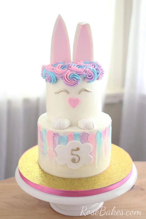 Easter Bunny Cakes, Easter Birthday Cake, Simple Birthday Cake Designs, Bunny Cakes, Bunny Birthday Cake, Easter Birthday Party, 1st Birthday Girl Decorations, Easter Bunny Cake, Bake Cakes