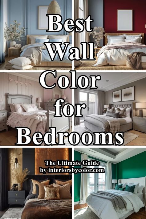 Best Wall Color for Bedrooms - The Ultimate Guide! Nice Bedroom Paint Colors, Room Paint Colors Bedroom Accent Walls, Wall Color Combinations Bedroom, One Wall Color Bedroom, Bold Bedroom Paint Colors, 2 Toned Bedroom Walls, Best Accent Wall Colors Bedroom, Wall Colour Ideas For Bedroom, One Painted Wall Bedroom