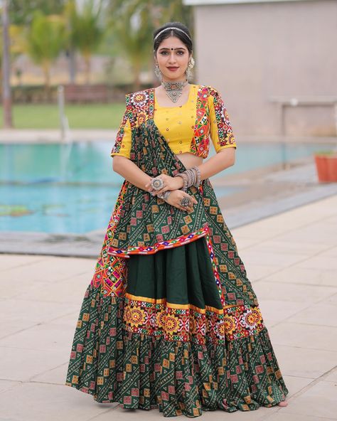 SHAKTI - Navratri collection 2024 The most unique ready to drape dupatta for this one! And lotus all over in gamthi border, frill at the bottom making every twirl joyful and the statement piece to have this Navratri! DM or whatsapp 7567984621 to buy this! HMUa : @prieti_salon Jewellery : @auraartjewels #garbafashion #navratrifashion #chaniyacholi #trendingreels #ethnicwear #nrinavratri Drape Dupatta, Short Kurti Designs, Navratri Collection, Short Kurti, Chaniya Choli, Kurti Designs, No Frills, Statement Pieces, Lotus