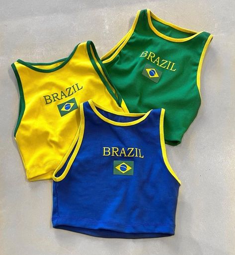 Brazil Clothing, Brazil Shirt, Sukajan Jacket, Fashion Gallery, Really Cute Outfits, Comfortable Outfits, Cute Casual Outfits, Cute Tops, Simple Outfits