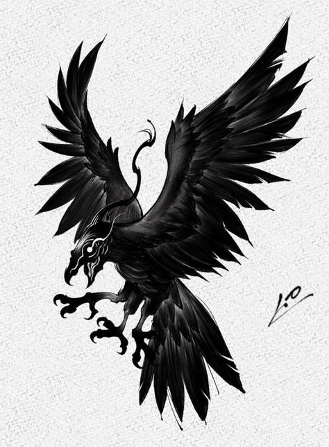 Bird Tattoo Black, Black Raven Tattoo, Black Work Tattoo, Rabe Tattoo, Crow Tattoo Design, Hawk Tattoo, Black Bird Tattoo, Work Tattoo, Crow Tattoo