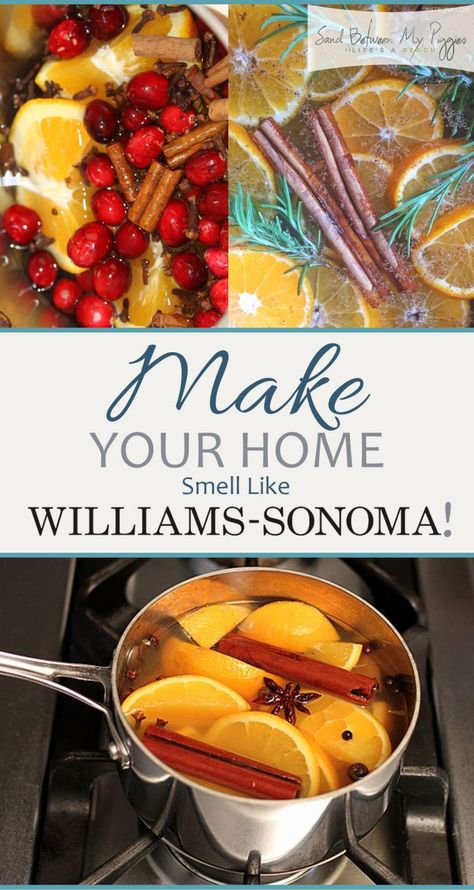 Williams Sonoma Smell, معطر جو, William Sonoma Recipes, Homemade Potpourri, Simmer Pot Recipes, Stove Top Potpourri, Simmering Potpourri, Potpourri Recipes, House Smell Good