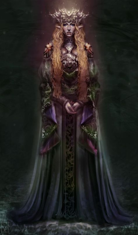 Queen Titania Art, Titania Fairy Queen Dnd, Titania Fairy Queen Art, High Elf Queen, Elven Priestess, Fey Queen, Titania Fairy Queen, Queen Titania, Elf Queen