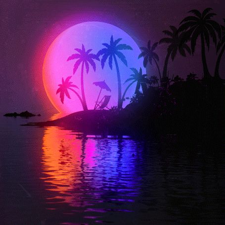 Notion Gif, Tropical Goth, Void Design, Synthwave Art, 1366x768 Wallpaper Hd, Gif Background, Vaporwave Art, Vaporwave Aesthetic, Neon Aesthetic