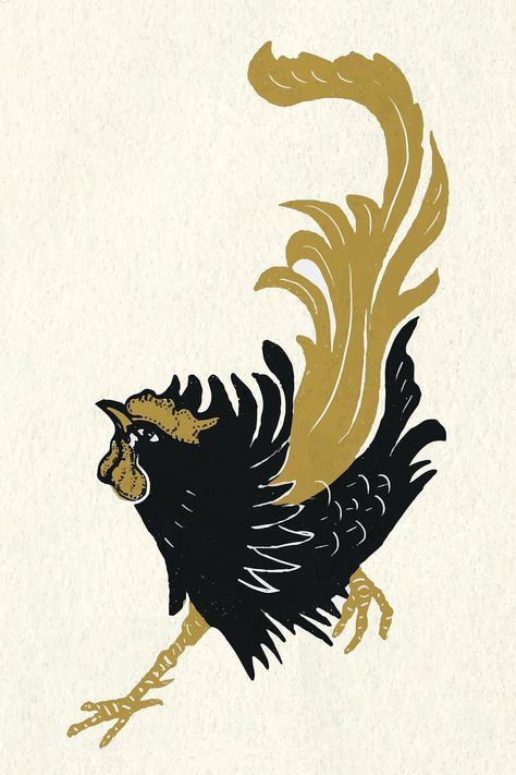 Wildlife Drawings, Rooster Illustration, Rooster Tattoo, Farm Logo Design, Watercolor Paintings Of Animals, Vintage Clipart, Black Rooster, Farm Logo, Clipart Free