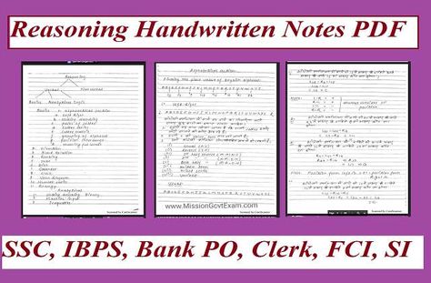 Reasoning Handwritten Notes PDF in Hindi for various exams. are very important for good students selection. Reasoning Handwritten Notes are very important for competitive exams such as SSC CGL, SSC CHSL, IBPS, TET, CTET, MAT, CAT, IAS Or Civil Services Exams, State Level Exams such as PCS, PSC, IBPS PO, IBPS Clerk Exams, SBI PO, SBI Clerk Exams, NABARD Recruitment. Cat Exam Notes, Sbi Po, Ssc Cgl, Civil Services, Civil Service Exam, Math Notes, Biology Notes, Civil Service, Good Student