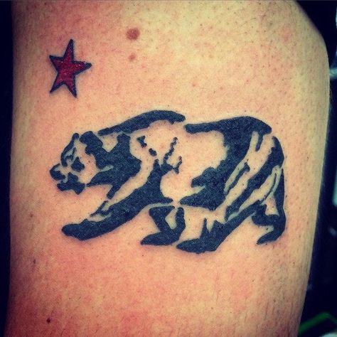 California Bear Tattoo, California Bear Tattoos, California Tattoos, Cali Tattoo, California Tattoo, Polynesian Tattoos, Mens Shoulder Tattoo, Bear Tattoos, California Bear