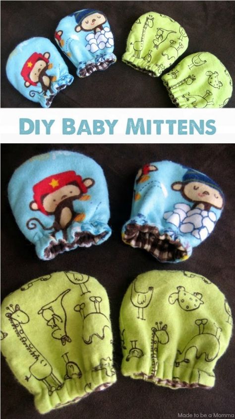 Sew Projects, Diy Baby Shower Gifts, Diy Bebe, Diy Baby Gifts, Baby Mittens, Costura Diy, Baby Sewing Projects, Baby Announcements, Cadeau Diy