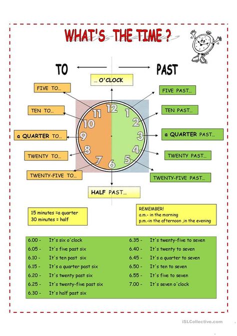 What's the time - English ESL Worksheets for distance learning and physical classrooms Weather Worksheets, Time Lessons, Telling Time Worksheets, English Exercises, English Grammar Worksheets, Learning English For Kids, Time Worksheets, English Test, English Worksheets For Kids