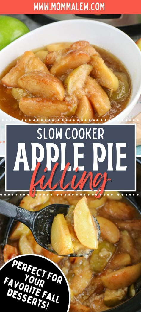 apple pie filling Fried Apples Recipe Easy, Apple Crockpot Recipes, Crockpot Apple Pie, Slow Cooker Apple Pie, Canning Apple Pie Filling, Easy Apple Pie Filling, Apple Pie Filling Recipe, Cracker Barrel Fried Apples, Cherry Pie Filling Recipes