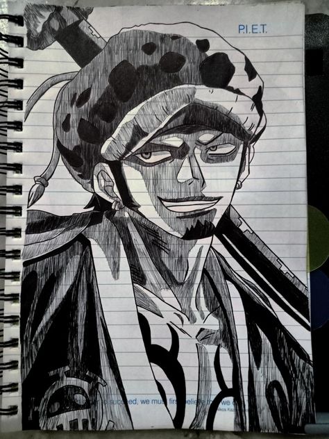 Trafalgar Law Sketch, Anime Sketch One Piece, Trafalgar Law Drawing, Fire Drawings, Fire Drawing, Naruto Sketch, Full Name, Trafalgar Law, One Piece Drawing