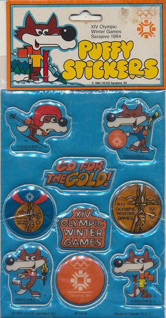 Puffy Stickers for '84 Sarajevo Winter Olympics Slavic Aesthetic, 1984 Winter Olympics, Olympic Mascots, 1984 Olympics, Nadia Comaneci, Enduro Motorcycle, Back In My Day, Winter Olympic Games, Puffy Stickers