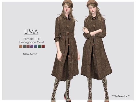 TSR - Helsoseira Sims Finds, Female Coat, Sims 4 Teen, Sims 4 Dresses, Sims 4 Characters, Sims4 Clothes, Los Sims, Sims 4 Cc Packs, Cold Outfits