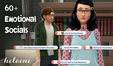 Mod The Sims - Helaene - Emotional Socials v1.3.0 (05/24/2022) Sims 4 Expansion Pack Mod, Sims 4 Mean Interactions, Sims 4 Interactions Cc, Sims 4 More Interactions, Sims 4 Social Interactions Mod, Sims 4 More Interactions Mod, More Interactions Mod Sims 4, Ts4 Script Mods, Sims 4 Mods Interactions