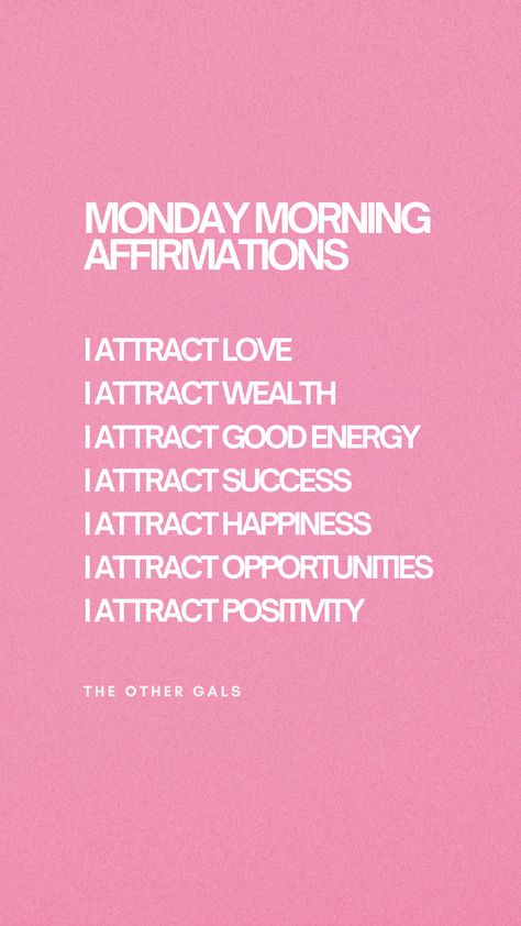 Monday Morning Affirmations, Positive Morning Affirmations, Carpet Ideas 2023, Positive Morning, Carpet Ideas, Spiritual Journals, Gratitude Affirmations, Vision Board Affirmations, Pink Quotes