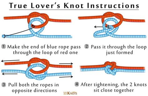 Tie a true lovers knot, step by step instruction with pictures. True Lovers Knot, Indian Love, Lovers Knot, Love Knots, Knot Decor, Survival Knots, Knot Tattoo, Decorative Knots, Overhand Knot