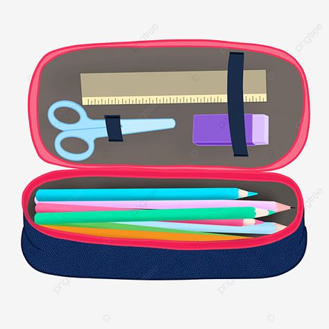 Pencil Case Illustration, Pencil Case Drawing, Pencil Case Art, Pencil Vector, Pencil Clipart, Elephant Coloring, Elephant Coloring Page, Colorful Borders Design, School Pencil Case