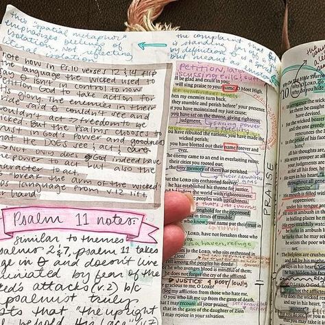 Faith Womack on Instagram: "The beauty of an interleaved Bible, is every other page is blank for notes! Sometimes I cut a window out for more space on the previous page, notes that surround a text, etc. #biblejournaling #biblejournalingcommunity #biblejournal #biblenotes #biblestudy #mrpenchallenge" Interleaved Bible, Interleaved Bible Journaling, Personal Bible Study, Bible Notes, Scripture Journaling, Bible Prayers, Prayer Journal, Bible Journaling, Bible Study