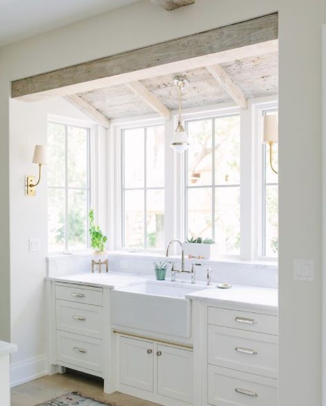 Screen Shot 2018-01-05 at 8.29.44 PM European Country Kitchen, Black Vs White, Farmhouse Tour, Kate Marker Interiors, Best Kitchen Design, Bump Out, Rustic Ceiling, Farmhouse Kitchen Island, Farm Kitchen