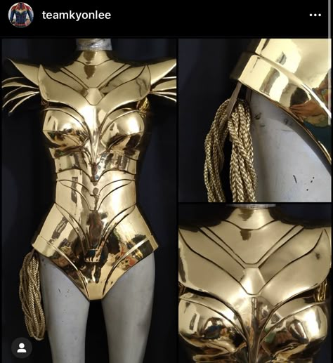 Dress Armor, Gold Bodysuit, Gold Corset, Gold Armor, Armor Dress, Superhero Suits, Gold Suit, Wonder Woman Cosplay, Female Armor