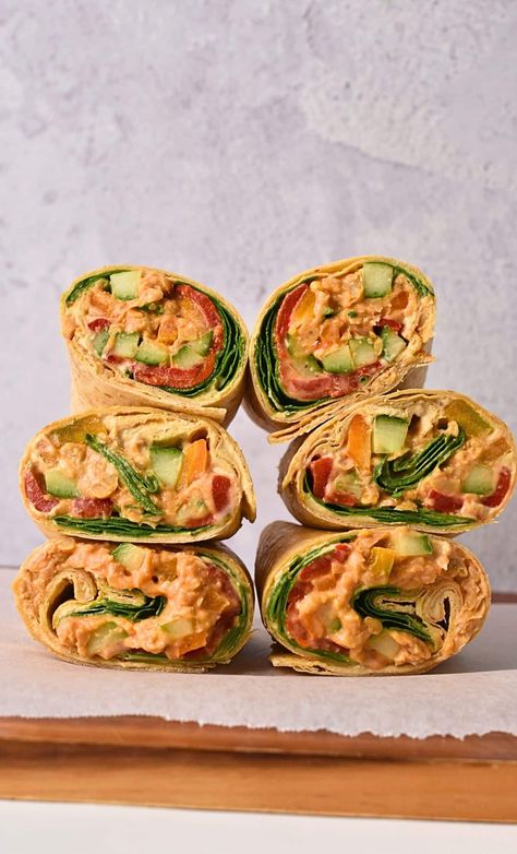 Vegan Hummus Wrap (20g Protein) - The Conscious Plant Kitchen Vegan Hummus Wrap, Hummus Wrap Recipe, Conscious Plant Kitchen, Cabbage Wraps, Veggie Wrap, 20 Grams Of Protein, Hummus Wrap, Hummus And Pita, Gluten Free Wraps