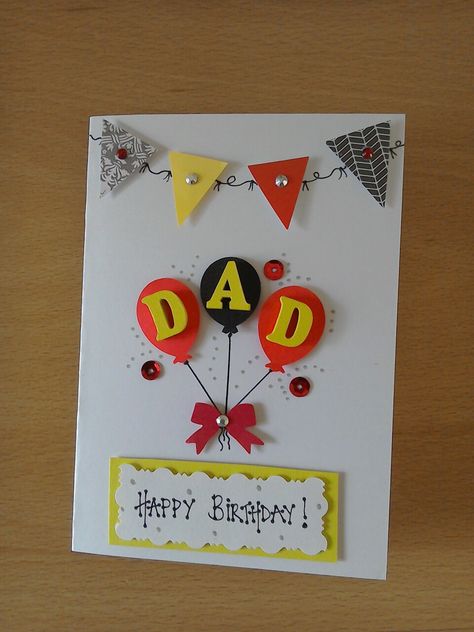 Cards To Make For Dads Birthday, Handmade Gifts For Dad Birthday, Home Made Birthday Cards For Dad, Birthday Card Ideas For Papa, Happy Birthday Papa Cards Diy, Father Bday Cards, Bday Card Ideas For Father, Birthday Card For Father By Kids, Cute Card Ideas For Dads Birthday