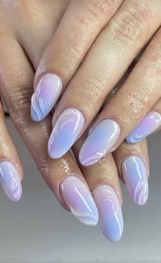 Jelly Nail Inspiration, Watercolour Nails, Paw Nails, Bella Nails, Water Color Nails, Airbrush Nails, Fancy Nails Designs, Beauty Nails Design, Spring Nail Designs