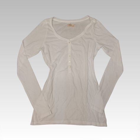 New! Hollister Long Sleeve Henley Top Womens Large White Y2K T-shirt Preppy Classic was just added to eBay. Check it out! #eBay #eBaySeller White Y2k Fitted Shirt, Y2k Henley Top, White Long Sleeve Y2k Tops, White Henley Top With Button Closure, Hollister Long Sleeve Shirts, Henley Top, Henley Shirts, Large White, Dream Wardrobe