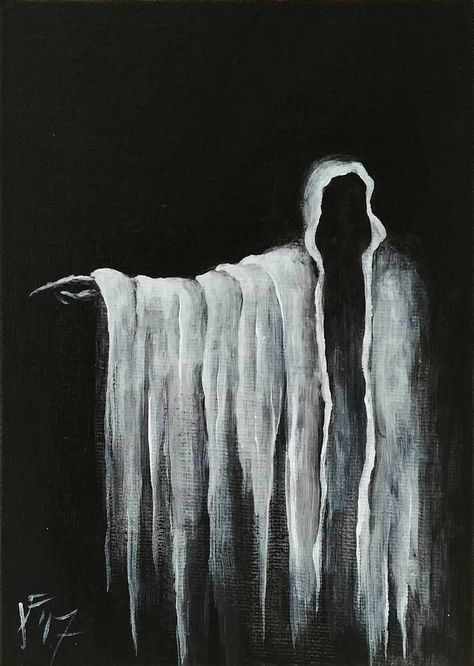 Scary Paintings, Art Sinistre, Creepy Paintings, Dark Paintings, Scary Ghost Pictures, Arte Peculiar, Black Paper Drawing, Halloween Painting, Halloween Drawings