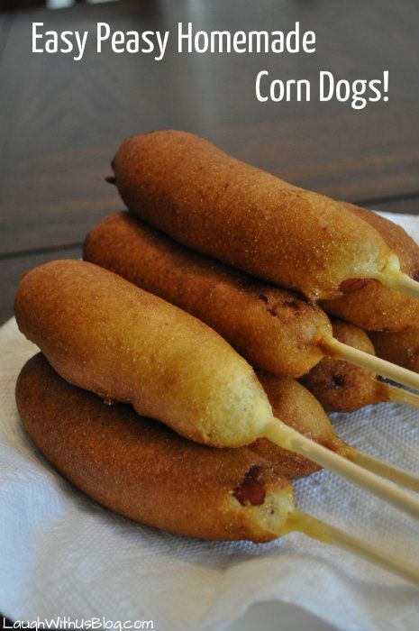 Easy Peasy Homemade Corn Dogs Recipe- your kids will be forever begging for these! @laughwithusblog Diy Corn Dogs, Home Made Corn Dogs, Corn Dogs Recipe, Homemade Corn Dogs, Homemade Corndogs, Corndog Recipe, Kids Faith, Diy Easy Recipes, Hot Dog Recipes