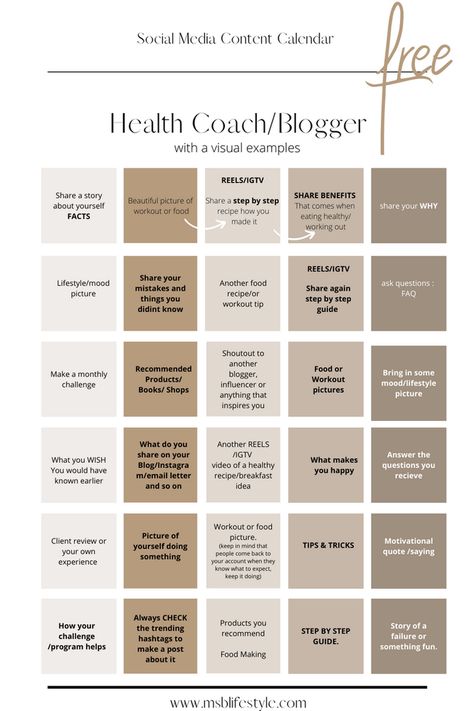 Health Coach Branding, Free Social Media Templates, Instagram Post Ideas, Instagram Branding Design, Instagram Feed Planner, Instagram Planner, Online Fitness Coaching, Coach Instagram, Social Media Content Calendar