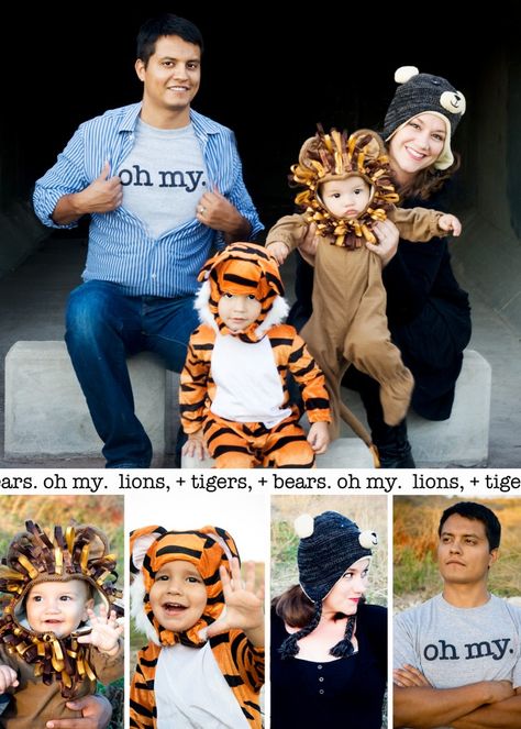 lions & tigers & bears ... oh my cute. this is great for those boring daddies who don't like to dress up. Costumes Homemade, Zombie Costumes, Outdoors Tattoos, Halloween Couples, Costumes Diy, Hallowen Costume, Quotes Education, Homemade Costumes, Homemade Halloween