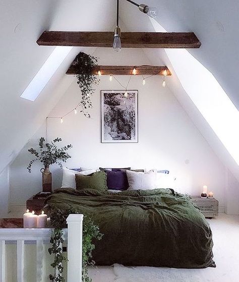 my scandinavian home: Cosy winter solstice / Christmas inspiration Apartemen Studio, Cozy Small Bedrooms, Design Ložnic, Interior Design Minimalist, Attic Bedroom, Attic Rooms, Bedroom Goals, Design Del Prodotto, Bedroom Loft