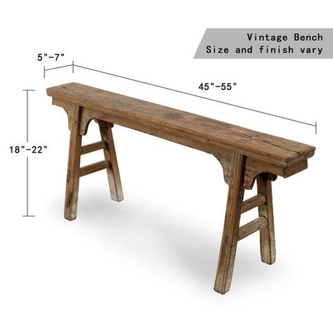 Artissance Vintage Noodle Bench with Front Panel, Weathered Natural Wood Finish (Size & Finish Vary) - 57"W x 6.2"L x 22"H - On Sale - Bed Bath & Beyond - 32461335 Noodle Bench, Barn Board Projects, Bench End Of Bed, Wood Entryway Bench, Wood Entryway, Antique Bench, Creek House, Vintage Bench, Accent Seating