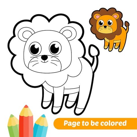 Coloring book for kids lion vector | Premium Vector Vector Coloring Pages, Lions For Kids, Lion Coloring, Flower Petal Template, Lion Vector, Free Kids Coloring Pages, Preschool Coloring Pages, Kids Worksheets Preschool, Kids Animals