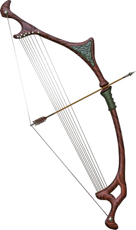 Violin Bow And Arrow Dnd, Cool Bow And Arrow, Fantasy Bow And Arrow Design, Medieval Longbow, Fantasy Bow, Magic Bow, Gate Of Babylon, Unique Bows, D D Items