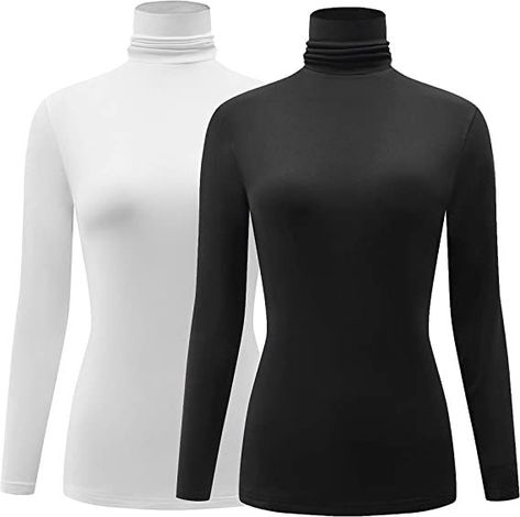 KLOTHO Casual Turtleneck Tops Lightweight Long Sleeve Soft Thermal Shirts for Women | Amazon (US) Lion Tattoo For Women Sleeve, Long Braid For Black Women, Easy Updos For Long Hair, Long Ponytail, Casual Turtleneck, High Waisted Flare Jeans, Easy Updos, Low Rise Flare Jeans, Outfit 90s