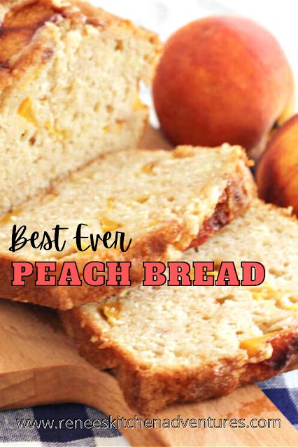 Peach Bread Machine Recipes, What To Make With Canned Peaches, Easy Peach Bread, Peach Loaf, Peach Bread Recipe, Can Peaches Recipes, Peach Quick Bread, Peaches Recipes, Fruit Breads