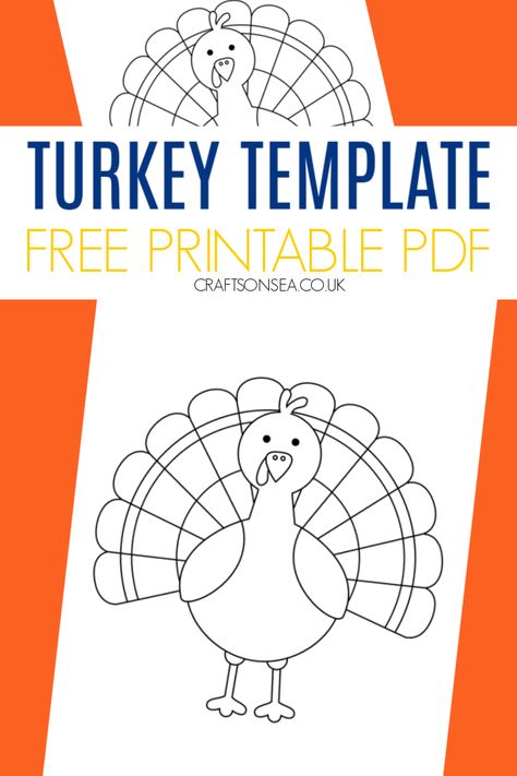 Turkey Template (FREE Printable) Free Range Turkeys, Turkey Printable Free, 10 Fat Turkeys Activities Preschool Free, Turkey Writing Paper Free, Large Turkey Feather Template Free Printable, Free Printable Crafts For Kids, Printable Turkey Feathers, Printable Turkey Template, Printable Crafts For Kids